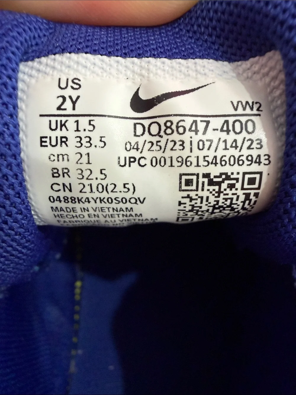 Nike Kids Blue Multicolor Strap Sneakers